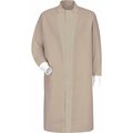 Vf Imagewear Red Kap¬Æ Gripper-Front Butcher Coat W/Knit Cuffs, Pocket-less, Spun Polyester, Tan, XL KS60TNRGXL